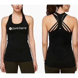 Lululemon x Pure Barre Racerback Tank Top Scoop Neck Pullover Black Size 4